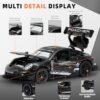 MODVKVK Porsche GT3RS 1:32 Modellino, Macchinine in Metallo Pressofuso, Giocattoli per Bambini con Suoni e Luci con Funzione pull-Back per Bambini dai 3 Anni in su e Collezionisti di Auto - immagine 3