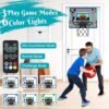 Mini Canestro Basket da Camera Sopra la Porta, 3 Modalità Mini Hoop con 3 Palline, Telecomando, Tabellone Segnapunti, Luce LED, Suoni di Tifo, Gioco Interattivo per Bambini Adulti Stanza Interna - immagine 4