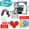 Mini Canestro Basket da Camera Sopra la Porta, 3 Modalità Mini Hoop con 3 Palline, Telecomando, Tabellone Segnapunti, Luce LED, Suoni di Tifo, Gioco Interattivo per Bambini Adulti Stanza Interna - immagine 7