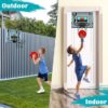 Mini Canestro Basket da Camera Sopra la Porta, 3 Modalità Mini Hoop con 3 Palline, Telecomando, Tabellone Segnapunti, Luce LED, Suoni di Tifo, Gioco Interattivo per Bambini Adulti Stanza Interna - immagine 8