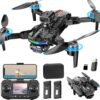 OBEST Drone con telecamera e schermo di controllo RC Grip, Drone motore brushless con luci RGB, Quadcopter pieghevole a doppia fotocamera 1080P per adulti e bambini - immagine 2