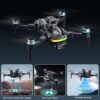 OBEST Drone con telecamera e schermo di controllo RC Grip, Drone motore brushless con luci RGB, Quadcopter pieghevole a doppia fotocamera 1080P per adulti e bambini - immagine 13