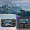 OBEST Drone con telecamera e schermo di controllo RC Grip, Drone motore brushless con luci RGB, Quadcopter pieghevole a doppia fotocamera 1080P per adulti e bambini - immagine 4