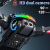 OBEST Drone con telecamera e schermo di controllo RC Grip, Drone motore brushless con luci RGB, Quadcopter pieghevole a doppia fotocamera 1080P per adulti e bambini - immagine 5