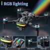 OBEST Drone con telecamera e schermo di controllo RC Grip, Drone motore brushless con luci RGB, Quadcopter pieghevole a doppia fotocamera 1080P per adulti e bambini - immagine 10