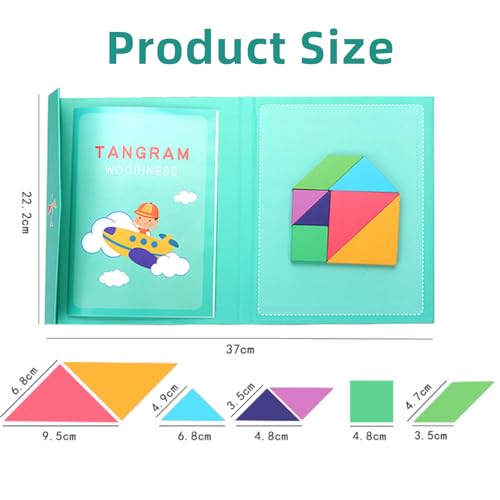 Tangram Bambini,Tangram Magnetico,gioco di puzzle,Giocattolo Educativo Tangram Magnetico,Forme Geometriche Giocattoli Tangram Bambini Giocattolo Forme e Colori di Apprendimento - Bambini 3 4 5 6 Anni - immagine 3