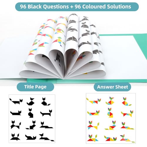 Tangram Bambini,Tangram Magnetico,gioco di puzzle,Giocattolo Educativo Tangram Magnetico,Forme Geometriche Giocattoli Tangram Bambini Giocattolo Forme e Colori di Apprendimento - Bambini 3 4 5 6 Anni - immagine 5