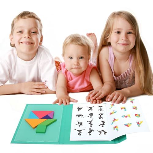 Tangram Bambini,Tangram Magnetico,gioco di puzzle,Giocattolo Educativo Tangram Magnetico,Forme Geometriche Giocattoli Tangram Bambini Giocattolo Forme e Colori di Apprendimento - Bambini 3 4 5 6 Anni - immagine 7