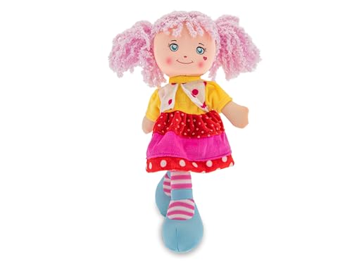Teorema - Carlotta Bambola di Pezza con Capelli Colorati, Bambola Stoffa Colorata, Giocattolo per bambini, Altezza 30cm - immagine 4
