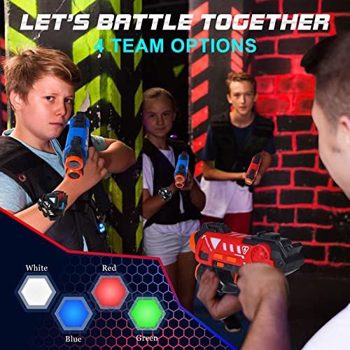 VATOS Mini Laser Tag Guns Set, 2 Pack infrarossi per Bambini con distintivi, Game 2 Giocatori Indoor Outdoor attività di Gruppo Giocattolo per Ragazzi età 4 5 6 7 - immagine 3