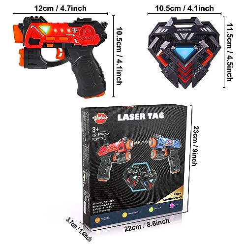 VATOS Mini Laser Tag Guns Set, 2 Pack infrarossi per Bambini con distintivi, Game 2 Giocatori Indoor Outdoor attività di Gruppo Giocattolo per Ragazzi età 4 5 6 7 - immagine 8