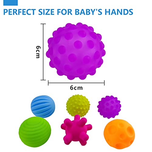 VintageⅢ Baby Infant Sensory Balls Structured Multi Ball Set massaggio Soft Ball, 6 pezzi - immagine 3