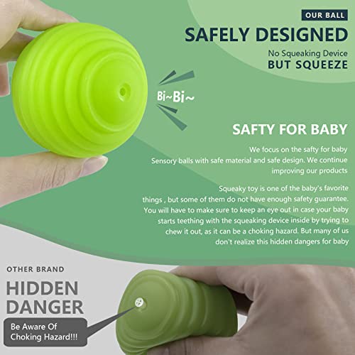VintageⅢ Baby Infant Sensory Balls Structured Multi Ball Set massaggio Soft Ball, 6 pezzi - immagine 5