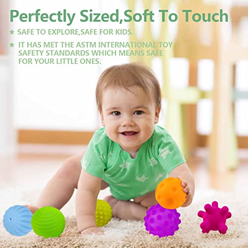 VintageⅢ Baby Infant Sensory Balls Structured Multi Ball Set massaggio Soft Ball, 6 pezzi - immagine 10