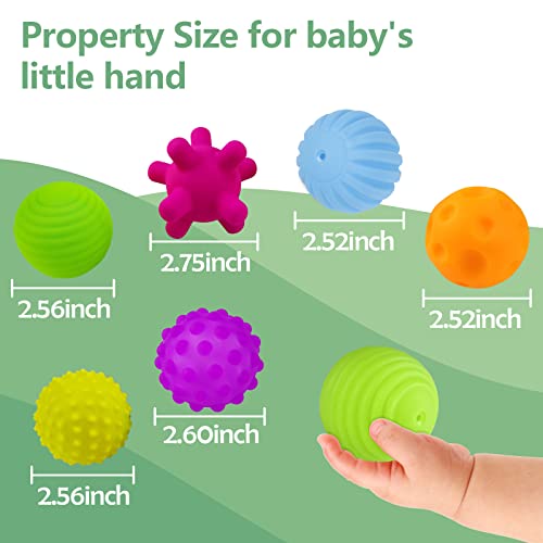 VintageⅢ Baby Infant Sensory Balls Structured Multi Ball Set massaggio Soft Ball, 6 pezzi - immagine 7