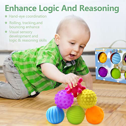 VintageⅢ Baby Infant Sensory Balls Structured Multi Ball Set massaggio Soft Ball, 6 pezzi - immagine 8