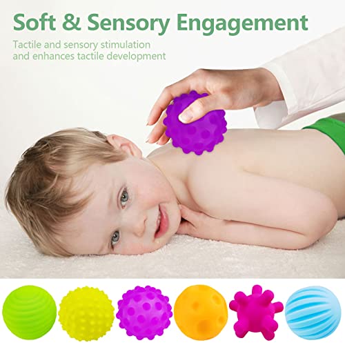 VintageⅢ Baby Infant Sensory Balls Structured Multi Ball Set massaggio Soft Ball, 6 pezzi - immagine 9