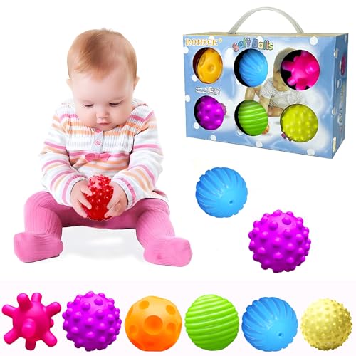 VintageⅢ Baby Infant Sensory Balls Structured Multi Ball Set massaggio Soft Ball, 6 pezzi