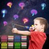 ZZXLOPEZ 20 Pezzi Elicottero Volante con Fionda, Elicottero Volare Giocattolo, Elicottero a Slingshot Razzo, LED Luminosa Flying Giocattoli, Giocattoli per Feste per Bambini Giocattoli Regali di Festa