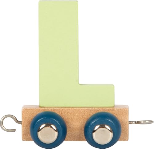 small foot Lettera Polare L, Trenino in Legno combinabile a Piacere, da Decorare e Regalare, 12582, Multicolore