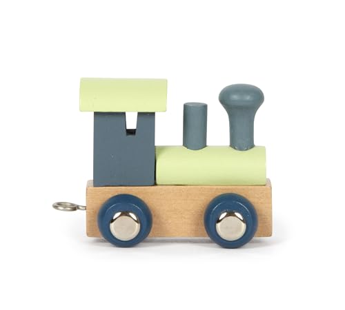 small foot Lettera Polare Locomotiva, Trenino in Legno combinabile a Piacere, da Decorare e Regalare, 12566, Multicolore, Blu