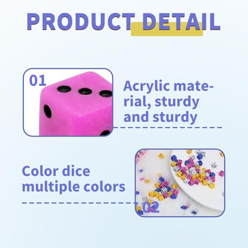 100 mini dadi quadrati assortiti da dimensioni standard 5mm - Dadi Multicolori per Giochi da Tavolo, Attività a Tema Casinò, Lezioni di Matematica e Feste ﻿ - immagine 4