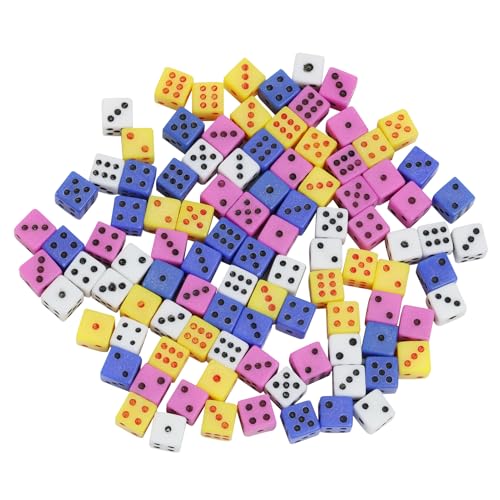 100 mini dadi quadrati assortiti da dimensioni standard 5mm - Dadi Multicolori per Giochi da Tavolo, Attività a Tema Casinò, Lezioni di Matematica e Feste ﻿