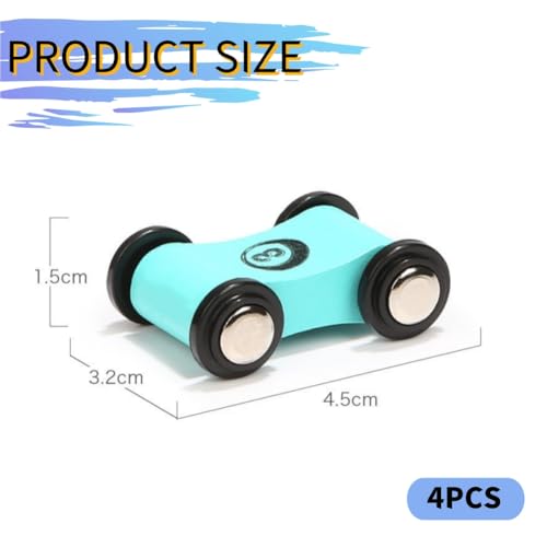 4 Giocattoli Auto in Legno per Pista Rampa Auto Macchinine da Corsa Legno Set Gioco Ricambio per Bimbi Parcheggio sul Tetto e Piste a Zig-Zag Veicoli Colorati e Lisci per Bambini a Partire da 1 Anno - immagine 3