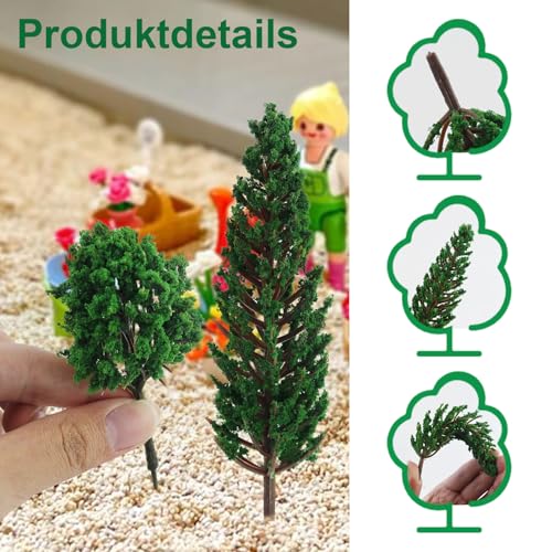 AMANDELIZABE 40 alberi da modellismo (3 – 13 cm), diorama, decorazione in miniatura, accessori per modellismo, accessori da giardino delle fate, animali della foresta, decorazione di compleanno, - immagine 6