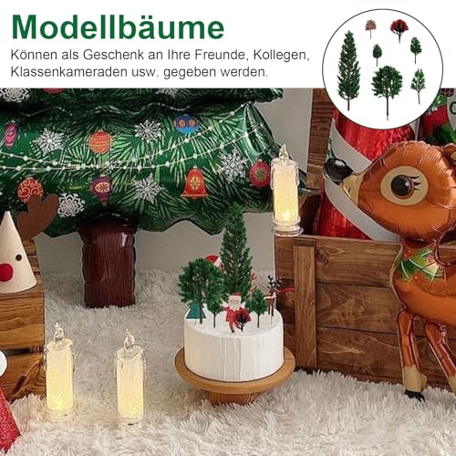 AMANDELIZABE 40 alberi da modellismo (3 – 13 cm), diorama, decorazione in miniatura, accessori per modellismo, accessori da giardino delle fate, animali della foresta, decorazione di compleanno, - immagine 12