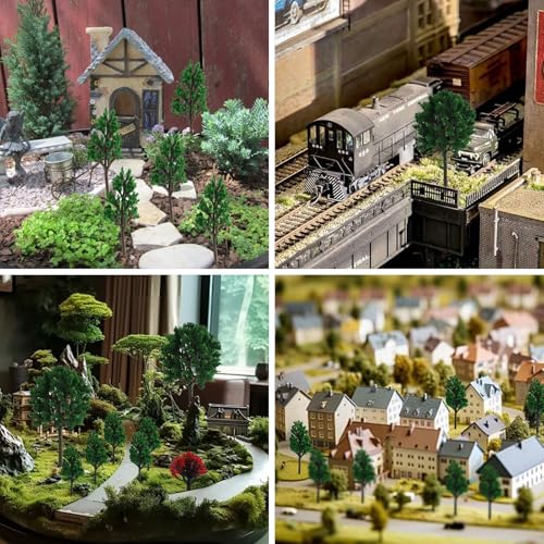 AMANDELIZABE 40 alberi da modellismo (3 – 13 cm), diorama, decorazione in miniatura, accessori per modellismo, accessori da giardino delle fate, animali della foresta, decorazione di compleanno, - immagine 14