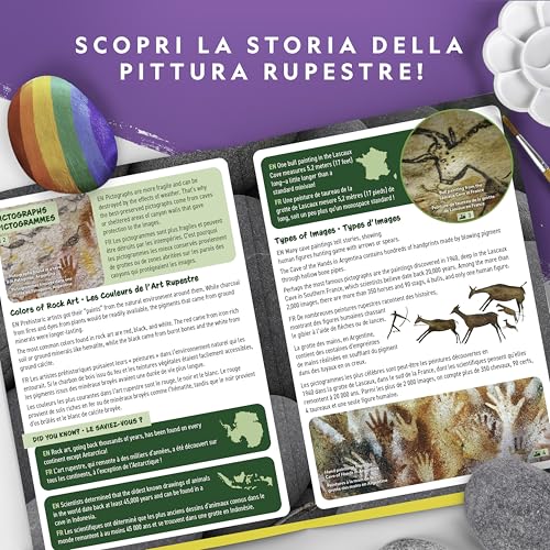 Blue Marble NATIONAL GEOGRAPHIC Kit per Dipingere i Sassi – Set di Attività Creative per Bambini, Decora 15 Sassi con 10 Colori e Accessori - immagine 11
