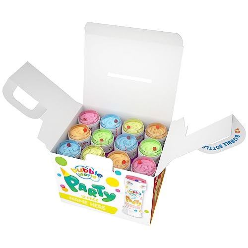 Bubble World - Party Bubbles - Bolle di Sapone - Confezione da 24pz - Tubetti monocolore e soffiatore integrato - Made in Italy - immagine 3