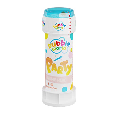 Bubble World - Party Bubbles - Bolle di Sapone - Confezione da 24pz - Tubetti monocolore e soffiatore integrato - Made in Italy - immagine 4
