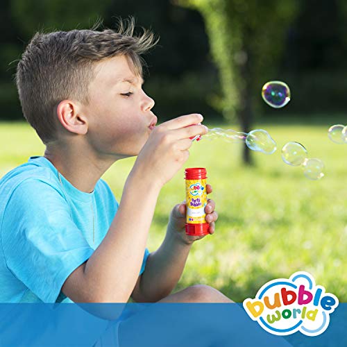 Bubble World - Party Bubbles - Bolle di Sapone - Confezione da 24pz - Tubetti monocolore e soffiatore integrato - Made in Italy - immagine 6