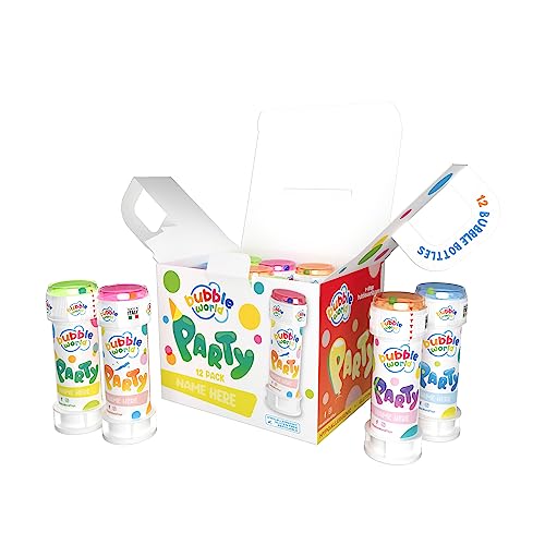 Bubble World - Party Bubbles - Bolle di Sapone - Confezione da 24pz - Tubetti monocolore e soffiatore integrato - Made in Italy - immagine 10
