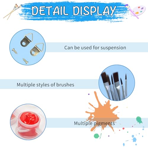 DAZZTIME Dipingere con i Numeri,6 Pezzi Quadri da Dipingere Numerati 20X30cm,Kit di Pittura Acrilica Fai-da-Te,con Pennelli e Colori Acrilici,Paint by Numbers Cocktail,per Decorazione Della - immagine 4