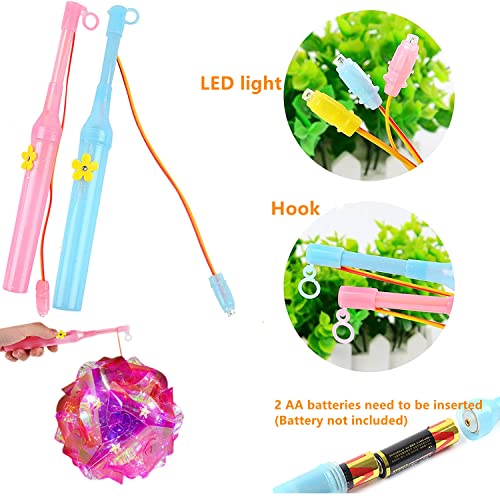 DAZZTIME Lanterna LED per bambini,lanterna faidate multicolore,lanterna con bastone Lanterne per bambini,Lanterna di San Martino,Lanterna Multicolore,per Feste,Decorazioni Festa,Halloween,Natale - immagine 4