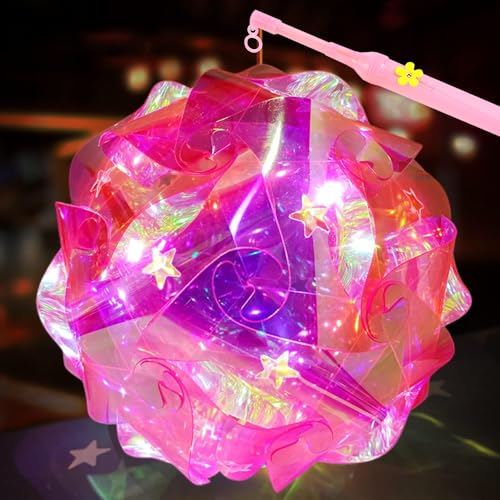 DAZZTIME Lanterna LED per bambini,lanterna faidate multicolore,lanterna con bastone Lanterne per bambini,Lanterna di San Martino,Lanterna Multicolore,per Feste,Decorazioni Festa,Halloween,Natale