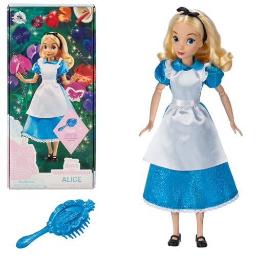 Disney Store Official Alice Classic Doll di Alice nel Paese delle Meraviglie, 25,4 cm, design dettagliato di magia del film, perfetta per fan e collezionisti