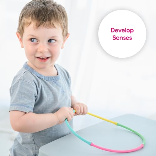 Edushape Link Baby Toys - Giocattoli vibranti colorati e unici, per migliorare lo sviluppo cognitivo, le abilità motorie e i sensi tattili, per bambini di qualsiasi età - immagine 5