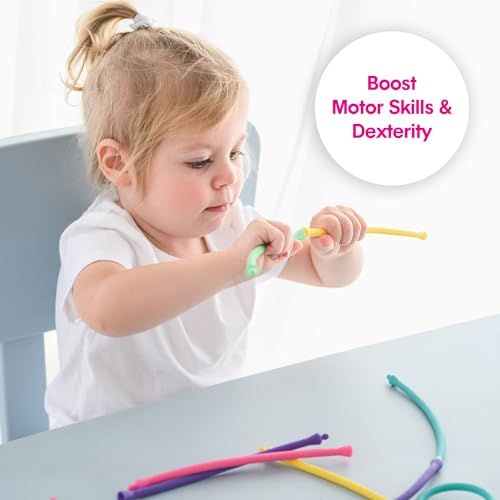 Edushape Link Baby Toys - Giocattoli vibranti colorati e unici, per migliorare lo sviluppo cognitivo, le abilità motorie e i sensi tattili, per bambini di qualsiasi età - immagine 6