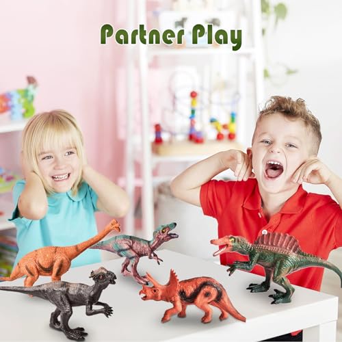 Figure Di Dinosauri Giocattoli Per Bambini Set, 6 Pezzi Di Dettagliati Dinosauri Giocattolo Preistorico, Realistico Figure Di Dinosauri Per Ragazzi Ragazze 3 Anni + In Su Giocare E Imparare - immagine 6
