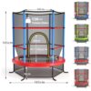 GYMAX Trampolino da Esterno per Bambini, Tappeto Elastico da Giardino, con Rete Protettiva, Telaio in Acciaio, Resistente alle Intemperie, per Interno, Esterno, Portata 135 kg - immagine 3