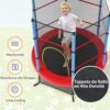 GYMAX Trampolino da Esterno per Bambini, Tappeto Elastico da Giardino, con Rete Protettiva, Telaio in Acciaio, Resistente alle Intemperie, per Interno, Esterno, Portata 135 kg - immagine 5