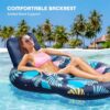 Galleggianti gonfiabili per piscina con baldacchino UPF50+, rimovibile, regolabile a 120°, grande piscina da spiaggia, zattera galleggiante con 2 portabicchieri, galleggianti gonfiabili per piscina - immagine 4
