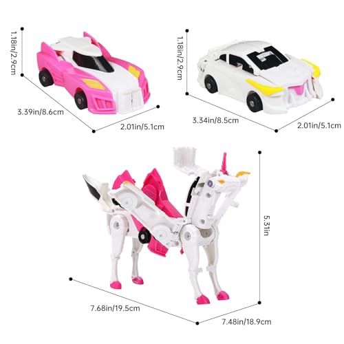 Goorder Giocattoli per bambini dai 3 agli 8 anni, trasformando l'auto a forma di unicorno, deformazione automatica delle connessioni magnetiche, giocattolo per bambini, 3-7 anni, giocattolo educativo, - immagine 10