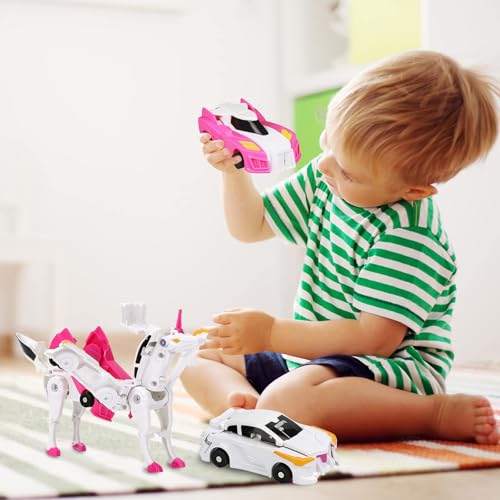 Goorder Giocattoli per bambini dai 3 agli 8 anni, trasformando l'auto a forma di unicorno, deformazione automatica delle connessioni magnetiche, giocattolo per bambini, 3-7 anni, giocattolo educativo, - immagine 13