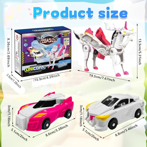 Goorder Giocattoli per bambini dai 3 agli 8 anni, trasformando l'auto a forma di unicorno, deformazione automatica delle connessioni magnetiche, giocattolo per bambini, 3-7 anni, giocattolo educativo, - immagine 15