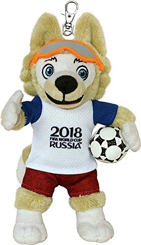 Joy Toy- World Soccer International Peluche con Gancio Lupo Zabivaka-Mascotte Ufficiale della Coppa del Mondo FIFA 2018 in Russia, 18 cm, 100240
